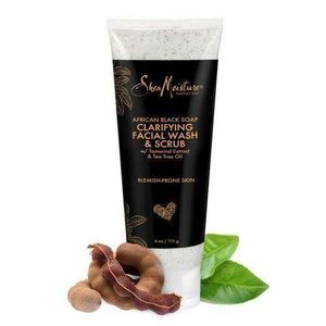 Shea Moisture African Black Soap Problem Facial Wash & Scrub 4oz.
