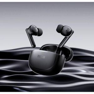Tecno Buds 4 Air ANC 25dB 28hrs Playtime Deep Bass Earbuds - Black