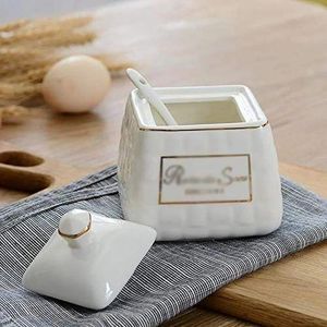 Elegant Ceramic Condiment Jar Set with Serving Tray