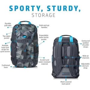 Odyssey Sport Laptop Backpack 15.6 inch - 5WK93AA - with RFID Pocket and Weather Resistant Material