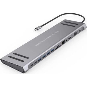 14-in-1 USB-C Multifunction Docking Station Laptop Base-Silver