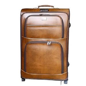 Leather Travel Suitcase - Brown