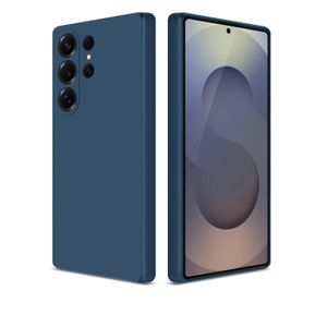 Samsung Galaxy S25 Ultra Case, Silicone Case, Protective Cover, Shockproof, Slim, Anti-Scratch Soft Microfiber Lining (Blue)