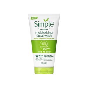 Simple Kind to Skin Moisturising Facial Wash with Vitamin B5, Vitamin E & Pro Amino Acids – 150ml