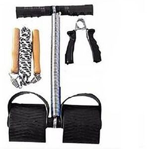 3 in 1 Tummy Trimmer Skipping Rope and Hand Grip set -Black