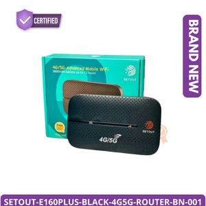 SETOUT  E160 Plus 4G/5G Wireless Router Black High-Speed Wi-Fi