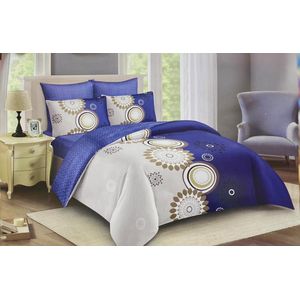 4Pc Duvet ( 2 pillow cases, 1 bedsheet, 1 Duvet) - Grey with Blue 