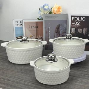 Ceramic food serving dishes with glass covers-cream