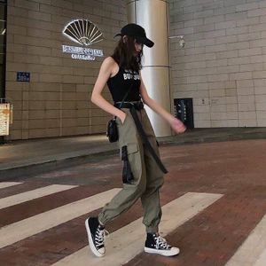 Buy Streetwear Khaki Cargo Pants Women Korean Fashion Hippie Black