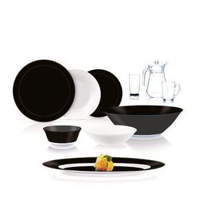 Luminarc Black & White Plates Dinner Set (46 pcs) - Multi-colour.