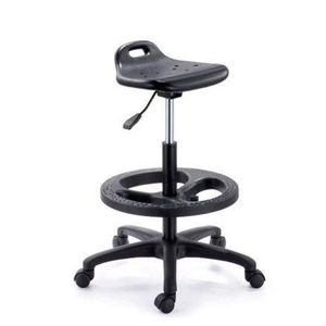 Genuine Armless Lab Chair dental chair with polyurethane seat-Black