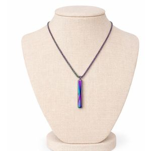 Necklace Iridescent Bar Pendant