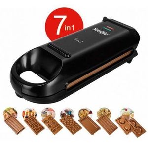 Sonifer 7 In1 Nonstick Cool Touch Handle Sandwich Maker,Toaster Grill Machine-Black. 
