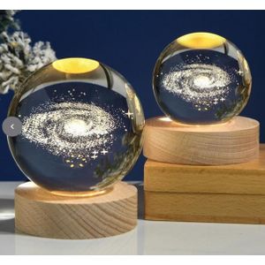 60mm 3d Crystal Moon Night Glass Sphere Snow Globe Engraved Solar System Galaxy Moon Home Decor Astronomy