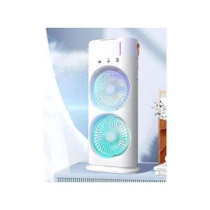 Portable Fan Double Ended Spray Fan Desk Fan With Cooler USB Rechargeable Mini Desktop Table Cooling Fan Air Conditioner Dual Head 3 Gears For Office Mist Fan With Water Spray Gifting For For Travel Makeup Home Office Camping Outdoor Family Relatives