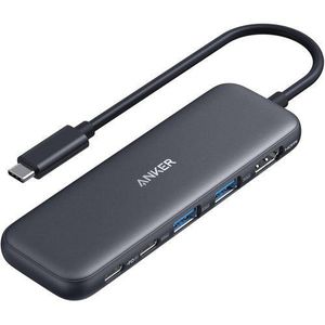 Powerology Anker 332 USB C Hub, 5-in-1 USBC to HDMI Splitter with 4K Display, 1 x Powered USB-C 5Gbps & 2×Powered USB-A 3.0 5Gbps Data Ports for MacBook Pro, MacBook Air, Dell and More
