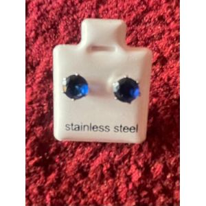 XL Blue Round Earpins