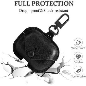 AirPods Pro And AirPods Pro 2 Solid Color case Shock-proof case Business leather earphone COVER (Dark Black 