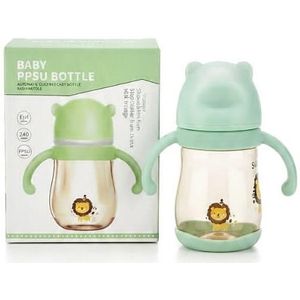 China Factory Made Pink Baby PPSU Bottle with Bear Cap and Lion Graphic