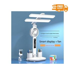 LED double-head fan desk lamp, desk eye protection desk lamp
