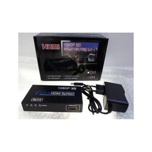 HDTV 1080P 3D HDMI Splitter Ver 1.4, 4-Port Output with Signal Amplifier, Compatible with HDTV, STB, DVD, Projector, Conference Room Presentation 