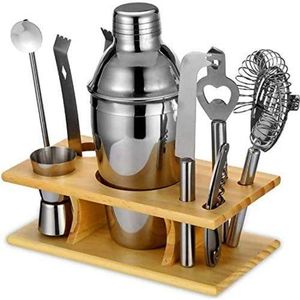 Stainless Steel Cocktail Mixer, Martini Bartender Toolbar Kit,Silver.