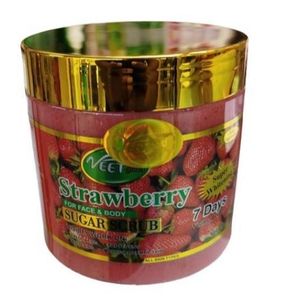 VEET GOLD Strawberry Face & Body Sugar Scrub Removes Dull, Dry Skin for a Soft & Hydrated Glow 