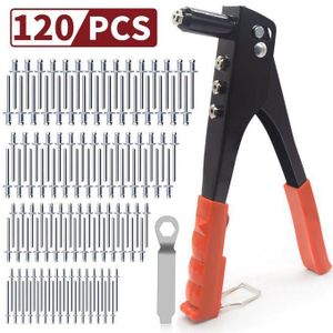 Rivet g-un kit, professional German-style manual rivet g-un, includes 120 metal rivets.