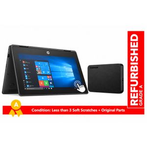REFURBISHED Hp Probook Touch Screen X360 Intel, 2-in-1 Convertable HD 11.6" Screen Laptop 4GB RAM 128 GB SSD Plus 500 GB Hard drive - Grey Grade A