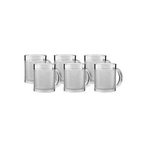 6-Piece Tea/Coffee Glass Mug Set - Transparent