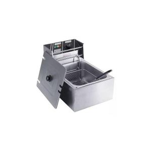 Heavy Duty Stainless Steel Single Electric Deep Fryer, 6 Litres - Silver