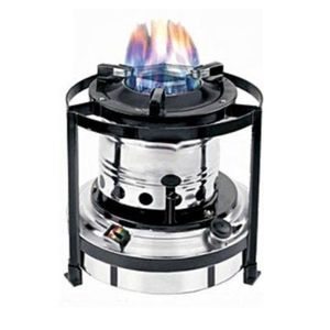 stainless steel and black metal paraffin cooking stove