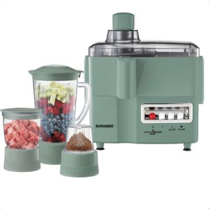 4 In 1 Food Processor Juicer,Blender,Grinder,Meat Chopper-White/Green