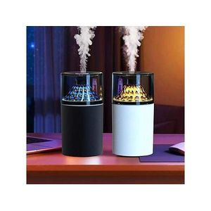 Portable Mini Volcano Humidifier - 400ml USB Desktop with Colorful LED Night Light