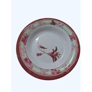 6 PC Melamine Plates with a floral pattern