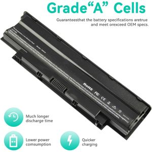 Battery J1KND Compatible with Inspiron N4010 N4010D N5010 N5050 N5010D N5030 N7010 N7110 M501 13R 14R 15R dell Laptop 04YRJH, 06P6PN, 07XFJJ, 312-0233, 312-1205, 383CW, 451-11510, J1KND, WT2P4