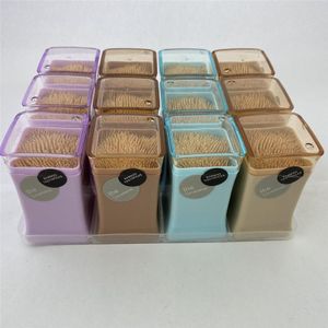 Bamboo Toothpicks.Packaged in colorful Square Dispenser bottles