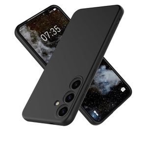 Galaxy S25 Case - Soft Liquid Silicone Shockproof Back Cover (Black)
