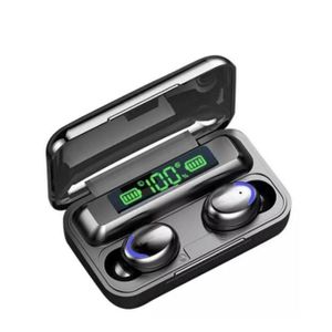 TWS F9 Wireless Earbuds – Bluetooth 5.1 Headsets with 2000mAh Charging Case  HiFi Sound, Touch Control, Noise Reduction, Power Bank Function – Black