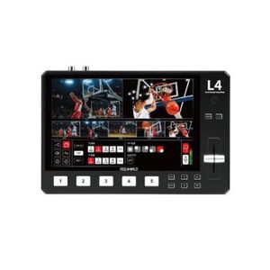 Feelworld L4 Multi-camera Video Mixer Switcher 10.1"Touch Screen USB3.0 Fast Streaming Black