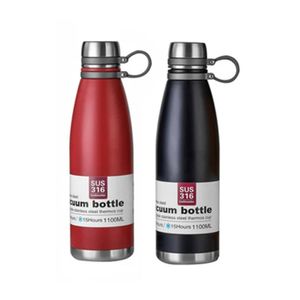 1100ML 316 stainless steel vacuum insulated bottles-Red and black
