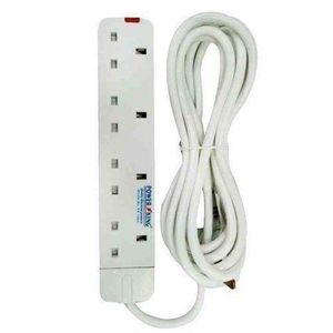 Power King Best 4 Way Power Extension With Long Cable // Power Extenson - White