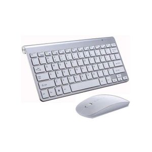 Universal GKM901 Wireless Keyboard and Mouse Mini Multimedia Keyboard - White, Black