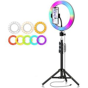 RGB Lighting Tripod Stand And Mobile Holder,with Lighting Control Buttons
