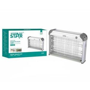 Winningstar Aluminum Alloy Mosquito Killer Lamp with Powerful 2760V Grid 1m Copper Charging Wire BS Plug- Grey.
