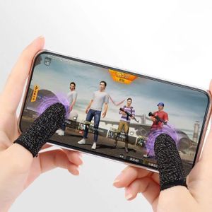 Mobile Gaming Finger Sleeves 1Pair - Black