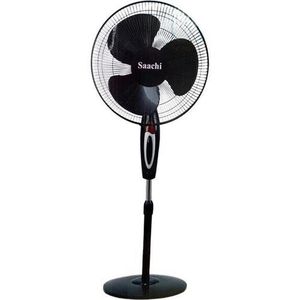 Saachi 16 Inch Stand Fan With Adjustable Height Plastic Blades And A Powerful Motor-Black