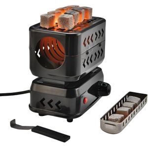 POWERFUL GRILL UNIT - 1200W Electric Charcoal Grill Stove Featuring 2 Heating Zones For Versatile Cooking Experiences And Includes A Detachable Stainless Steel Tong For Easy Handling 