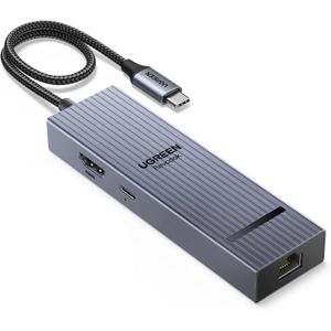 Ugreen Revodok 10in1 USB C Hub Docking Station Dual Monitor 4K at 60Hz, USB C Hub with 2 HDMI, 10Gbps USB A&C Ports, SD/TF Card Reader, 100W PD, Revodok USB-C Dock with 1000Mbps Ethernet for Dell, HP, XPS and More