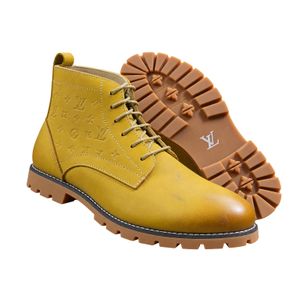Men’s Mustard Yellow Lace-Up Ankle Boots